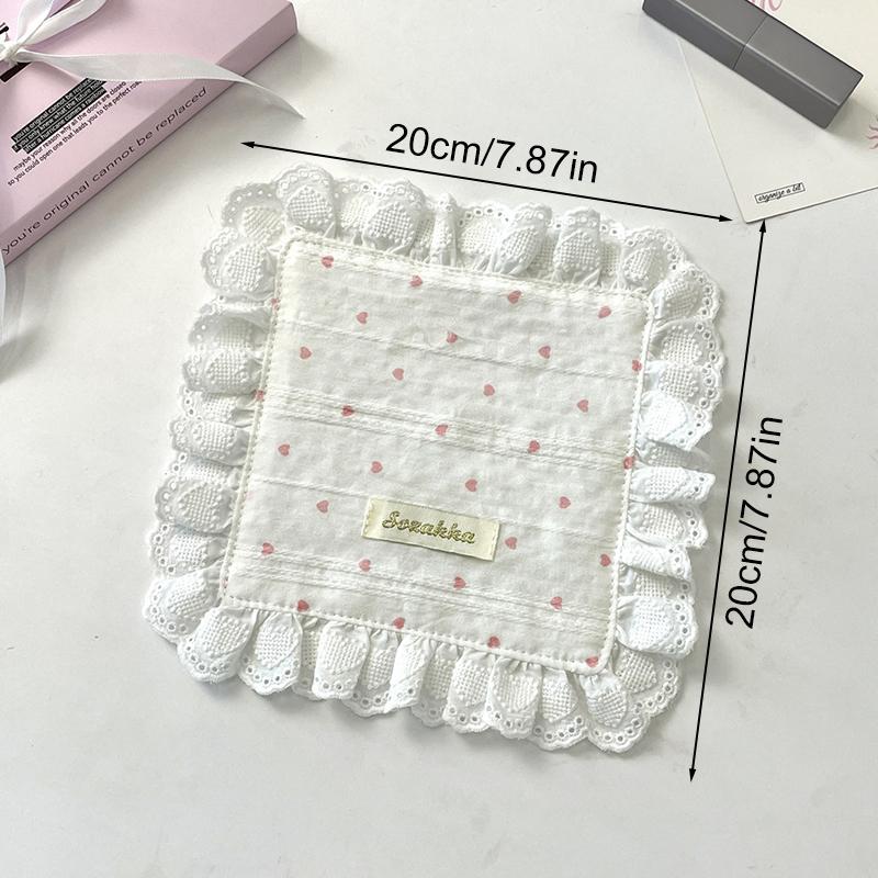 1Pc Placemat Rural Style Love Pattern Fresh Sweet Fabric Art Photography Props Coaster Originality Lace Trimmings Home Decor