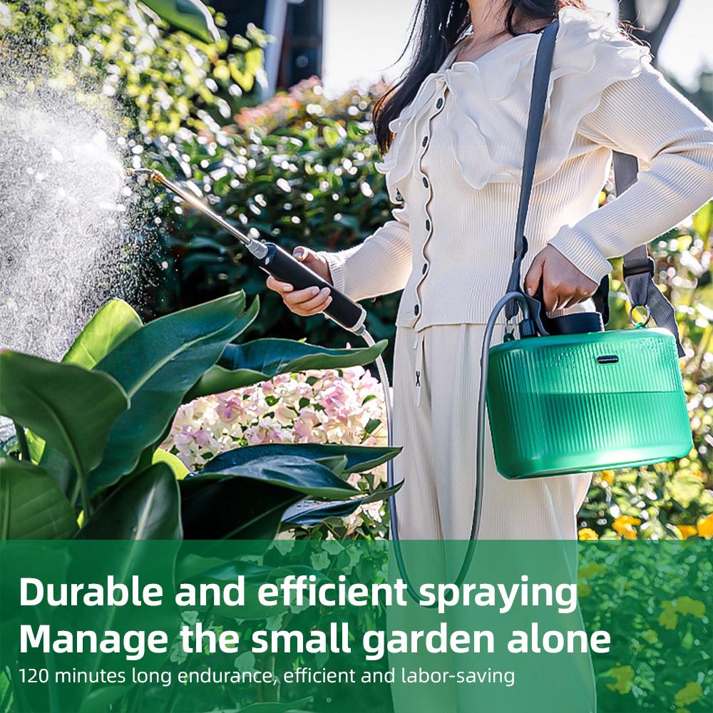 Rociador de jardín con batería, rociador eléctrico de 1,32 galones/5 l con mango recargable por USB