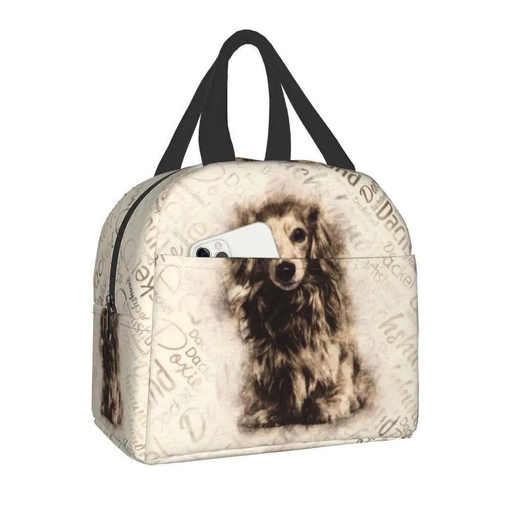 Custom Border Collie Lunch Bag Women Thermal Cooler Insulated Lunch Boxes for Kids School Children Fruit Fresh Storage Bag