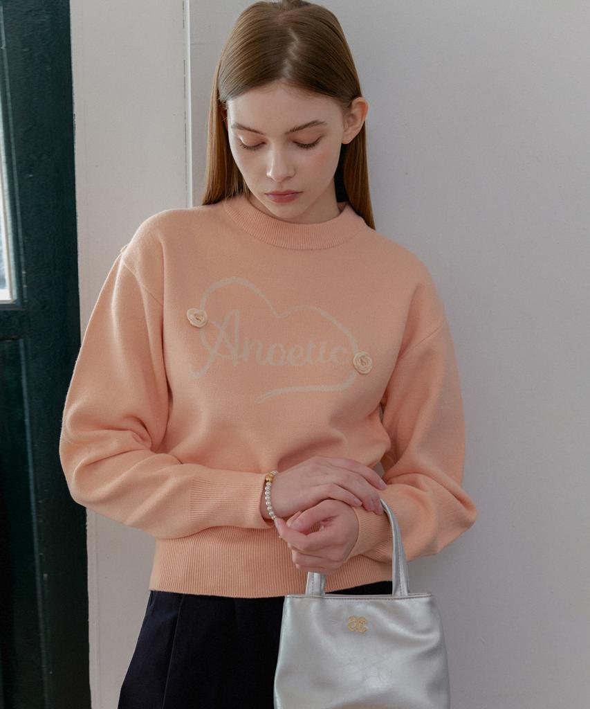 ANOETIC Anc Heart Rose Knit_Peach