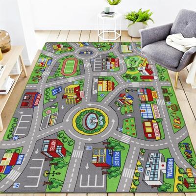 Covor de joacă rutieră pentru copii, lavabil, cu hartă auto, educativ, pentru camera de joacă, dormitor, decor, alfombra