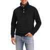 Men's Four-Button Pullover Sweatshirt, Solid Color, High Neck, Long Sleeve
