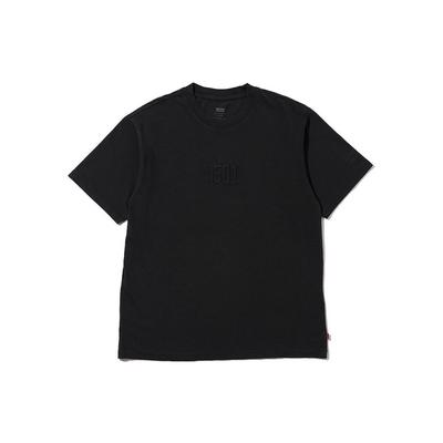 Levis Einfaches Rundhals-Logo Digitale Stickerei Gerades T-Shirt Unisex Oberteile Schwarz 87373-0040