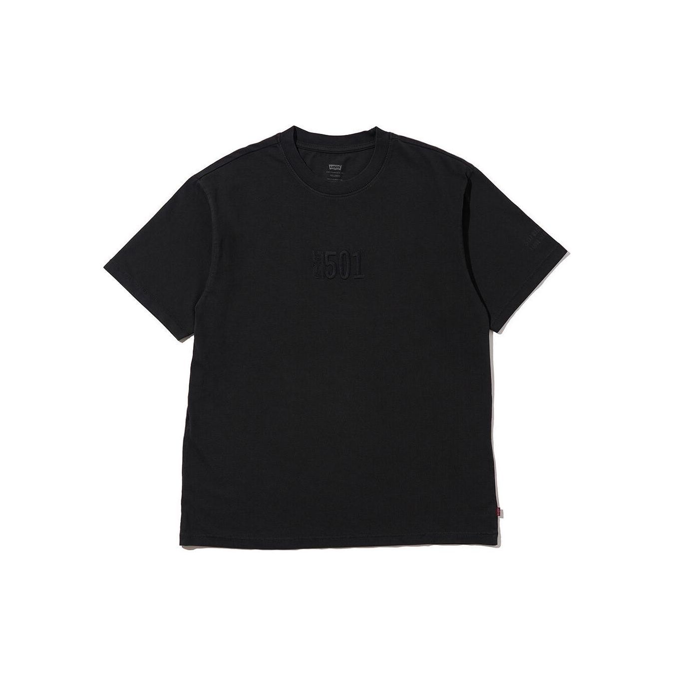 

Levis Однотонная футболка с круглым вырезом и логотипом, цифровая вышивка, прямая, унисекс, черная 87373-0040 M