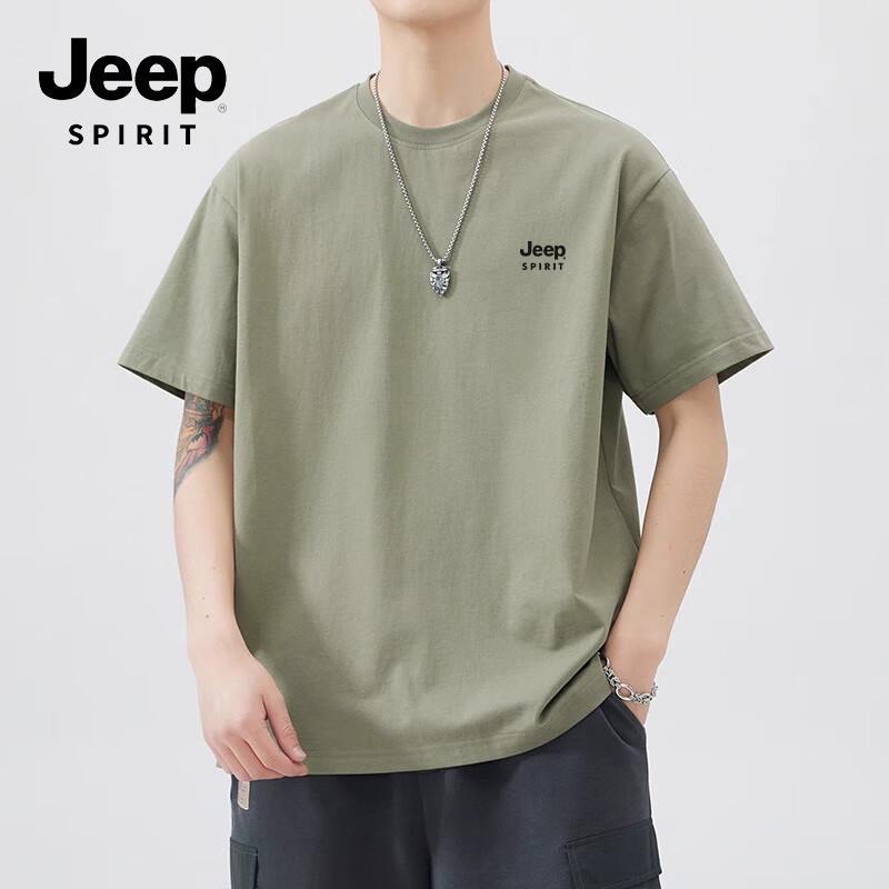 JEEP SPIRIT Men s Short Sleeve Pure Cotton T-Shirt 4XL