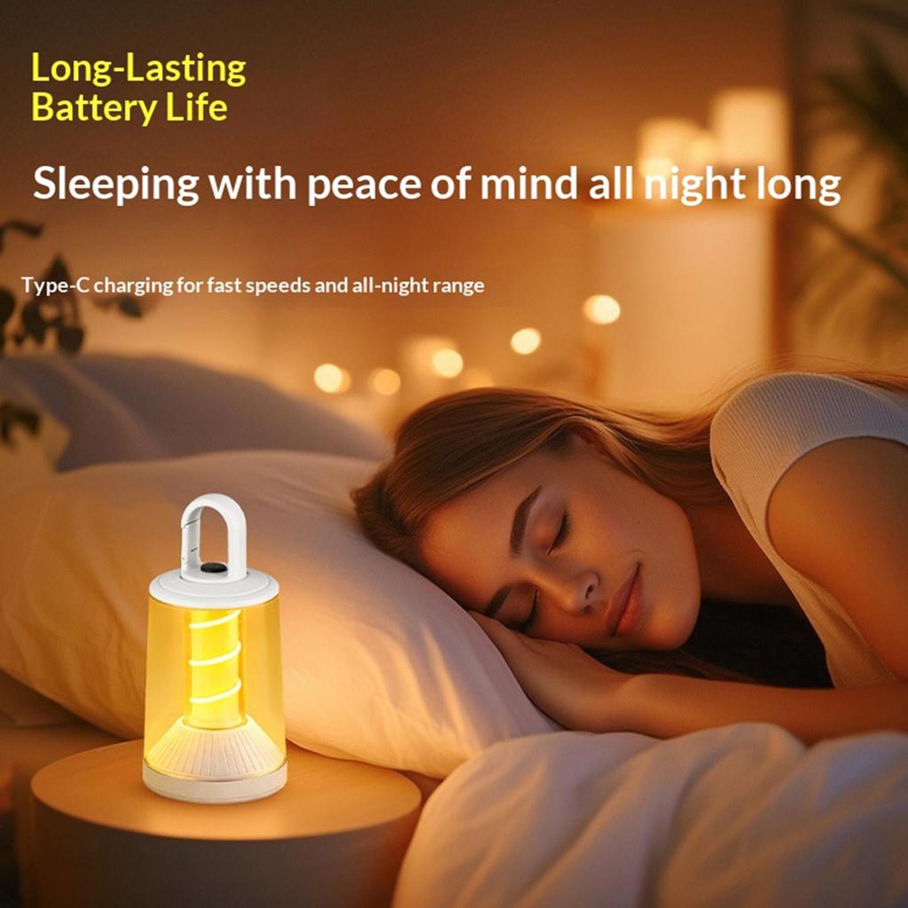 Detachable Camping Lamp Type C Charging 4 Modes Filament Breathing Light Bottom Screw Hole for Tent Bedroom