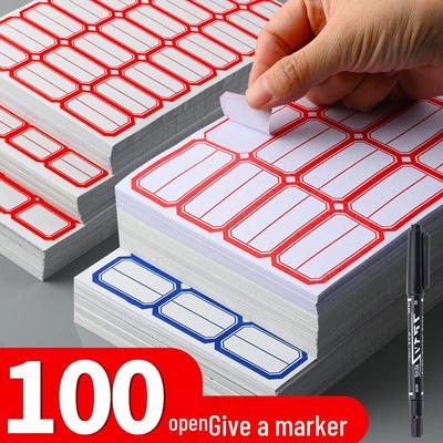 Self-Adhesive Handwritten Label Stickers for Office Classification and Memo Marking