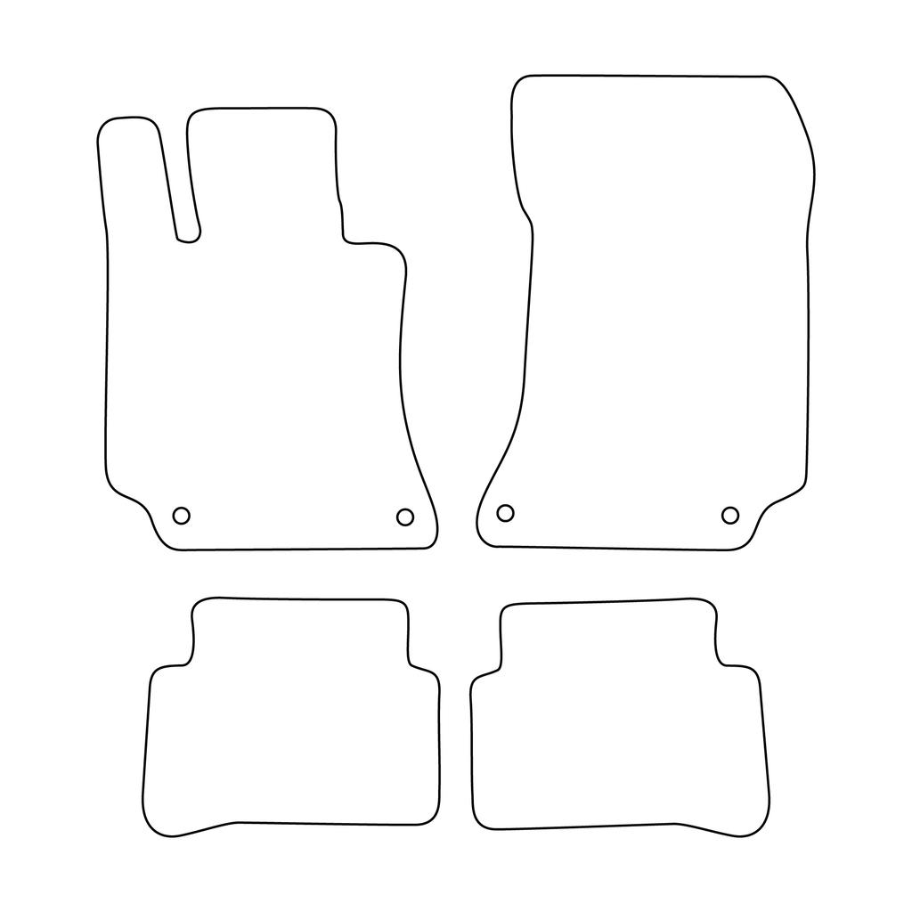 [BLM]ME054 Red - Set of Velour Floor Mats To Fit Mercedes E-klass W212 4-matic 2009-2016 - Red Trim