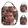 Dwight Schrute Collage Lunch Bag Fun Lunch Box Picnic Portable Insulated Thermal Lunch Bags For Child Oxford Graphic Cooler Bag