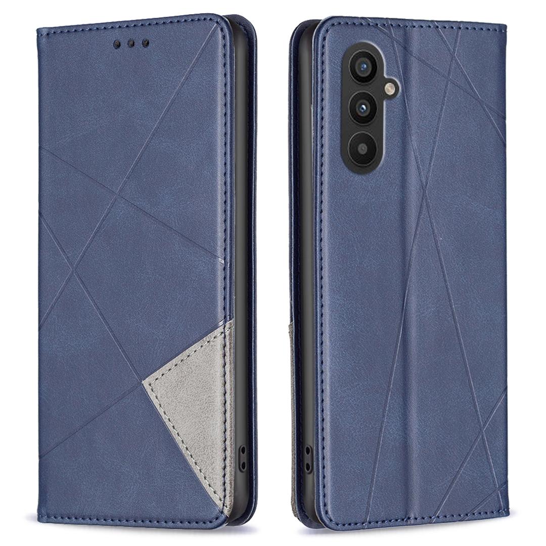 

Для Samsung Galaxy A25 5G (Глобальный) (161,0 х 76,5 х 8,3 мм) Держатель для карт Мобильный чехол С тиснением Линия Кожаная подставка Чехол для телефона Blue