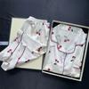 Women's 2pcs Cute Print Short Sleeve Button Top and Shorts Pink Sleepwear Soft Comfy Homewear Casual Loungewear Pajama Set