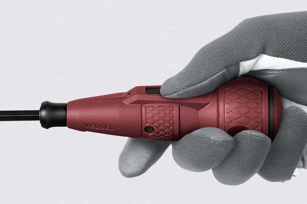 VESSEL Electric Ball Grip Limited Edition Includes 1 High Speed Driver, (Dull Red), Bit, (Low Recoil), 220USB-S1DR