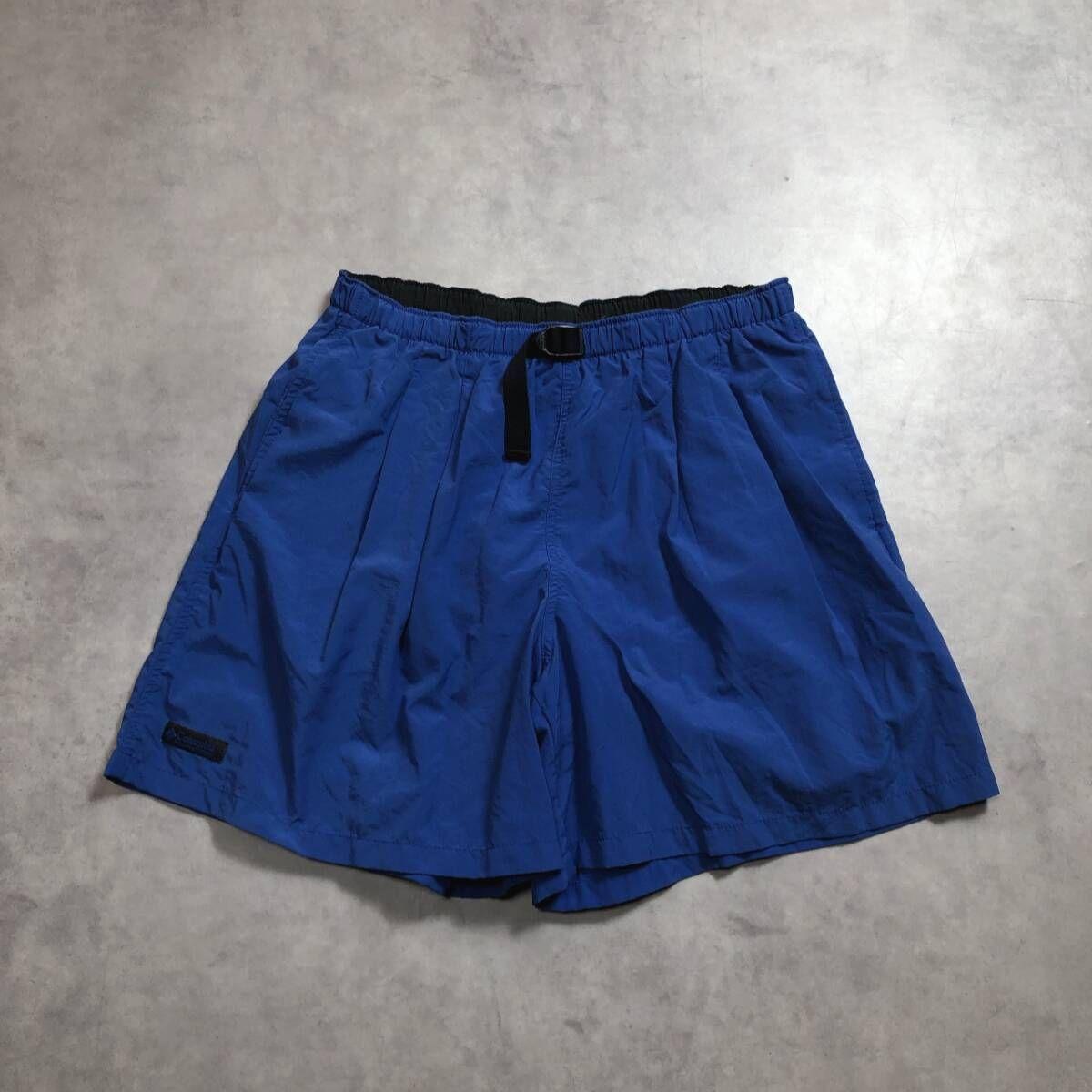 Used GQ5151Columbia: 80 s-90 s Nylon ShortsLBlue KM4130 Columbia Amphibious Shorts Pants
