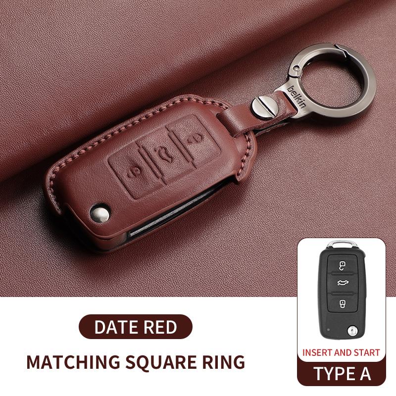 

Leather Cars Key Case Cover Shell Fob for Volkswagen VW Polo Golf7 MK7 Tiguan Passat Golf Jetta Lavida Car Remote Key Case Shell