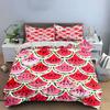 Watermelon Pattern Decorative Set Bedding Set with 1 Duvet Cover 2 Pillowcases Single Double King Queen, Gift