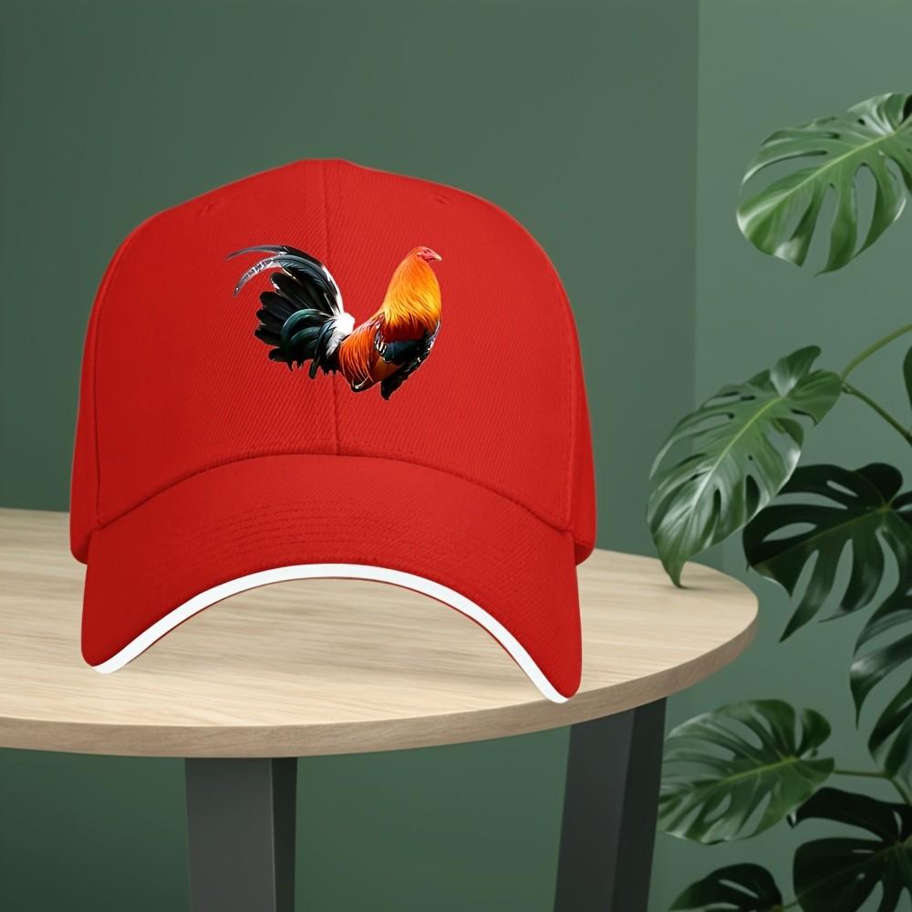 Rooster Graphic Baseball Cap Breathable Polyester Casual Adjustable Sports Cap for Adults
