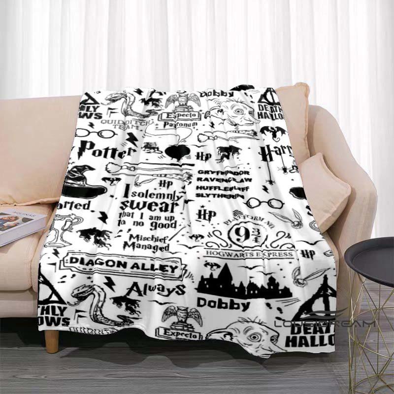 Fantasy-Abenteuerfilm-Thema 3D-gedruckte Decke Harry Potter Warm Gemütlich Flanell-Überwurf Geeignet für Schlafzimmer Sofas Betten