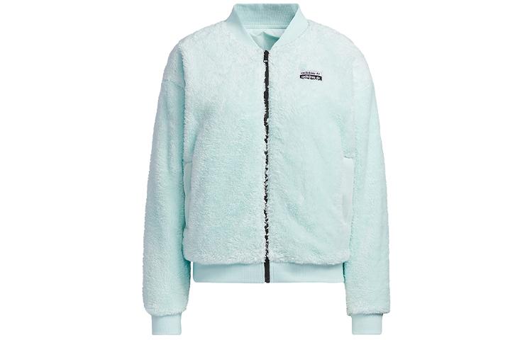 adidas Originals RYV Velvet Jackets Women's Cool Mint Green Baseball Collar Moderate GU5799