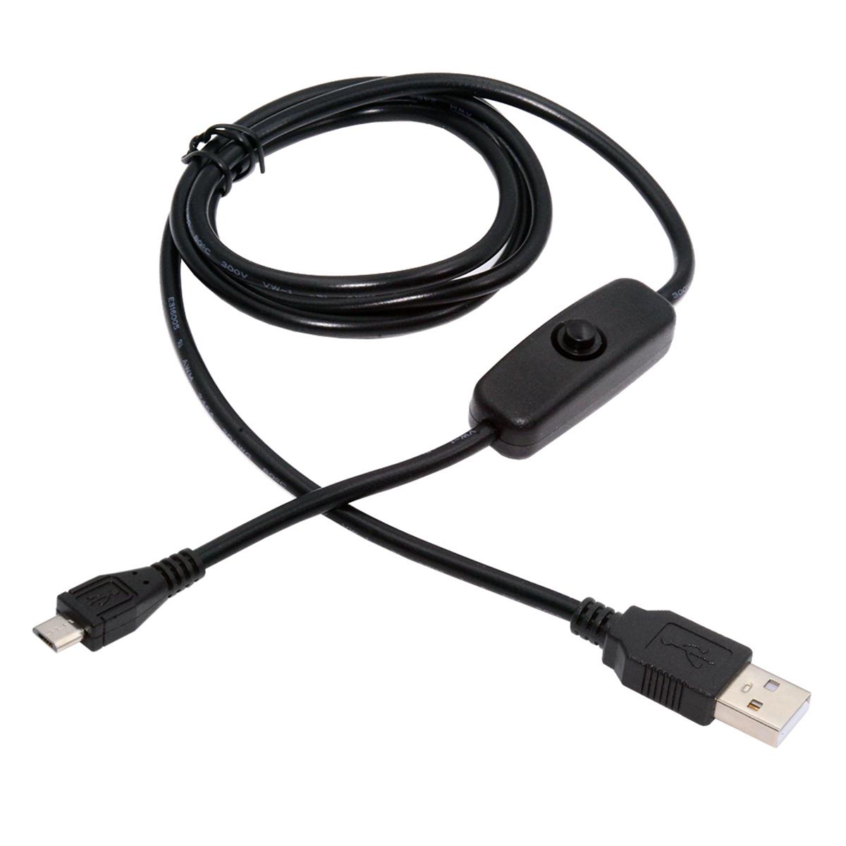 

PW-015-MM 1.5m Micro USB Male to USB-A Male Cable with Power On/Off Button for DC5V Desk Lamp Fan Camera A