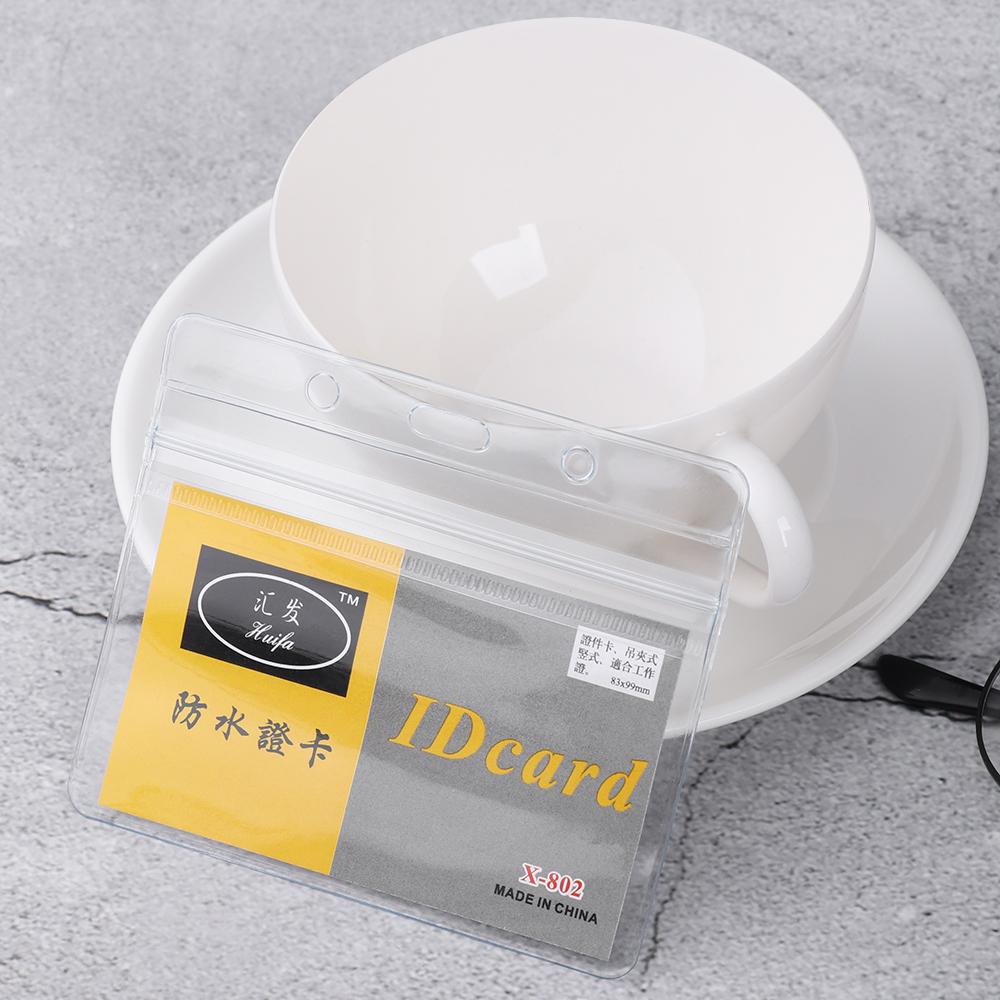 10 pcs/lot Transparent Stationery Supply Office School Badge Holder PVC Plastic ID Card Card Badg Holders