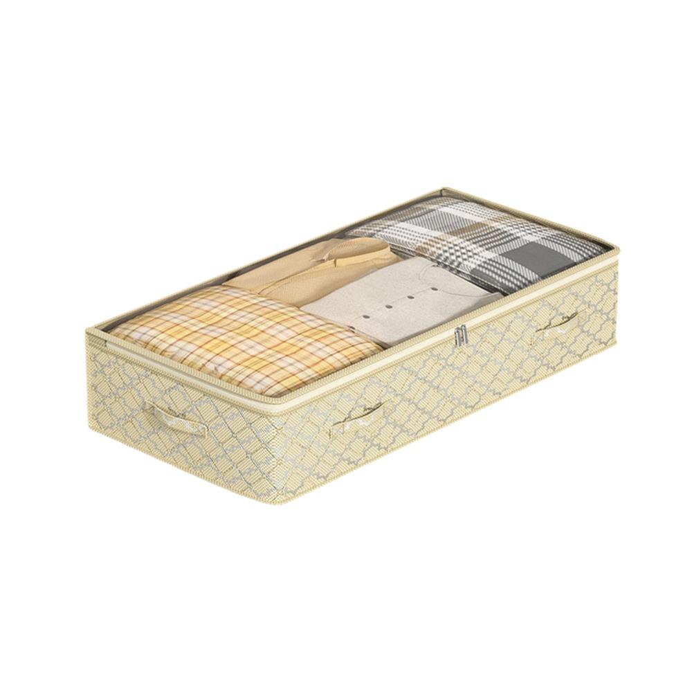 Dual Zipper Under Bed Storage Bag Clear Window Quilt Clothes Storage Bag  Dormitory