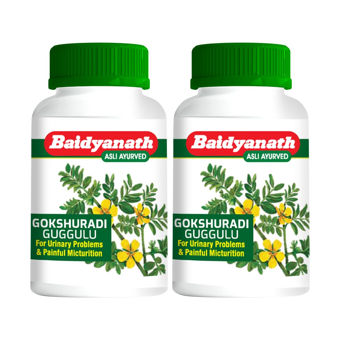 

Baidyanath Gokshuradi Guggulu 80 Tablets Pack of 2 Ayurvedic Kidney & Urinary Support Formula