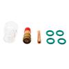 7PCS TIG Welding Torch Kit with For Stubby Gas Lens and #12 Glass Cup for WP-17 WP-18 WP-26 Air-Cooled Torch Systems