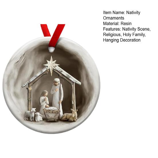 Nativity Scene Christmas Ornaments The Birth of Jesus Christmas Tree Ornaments Religious Holy Family Decor for Christian Gifts