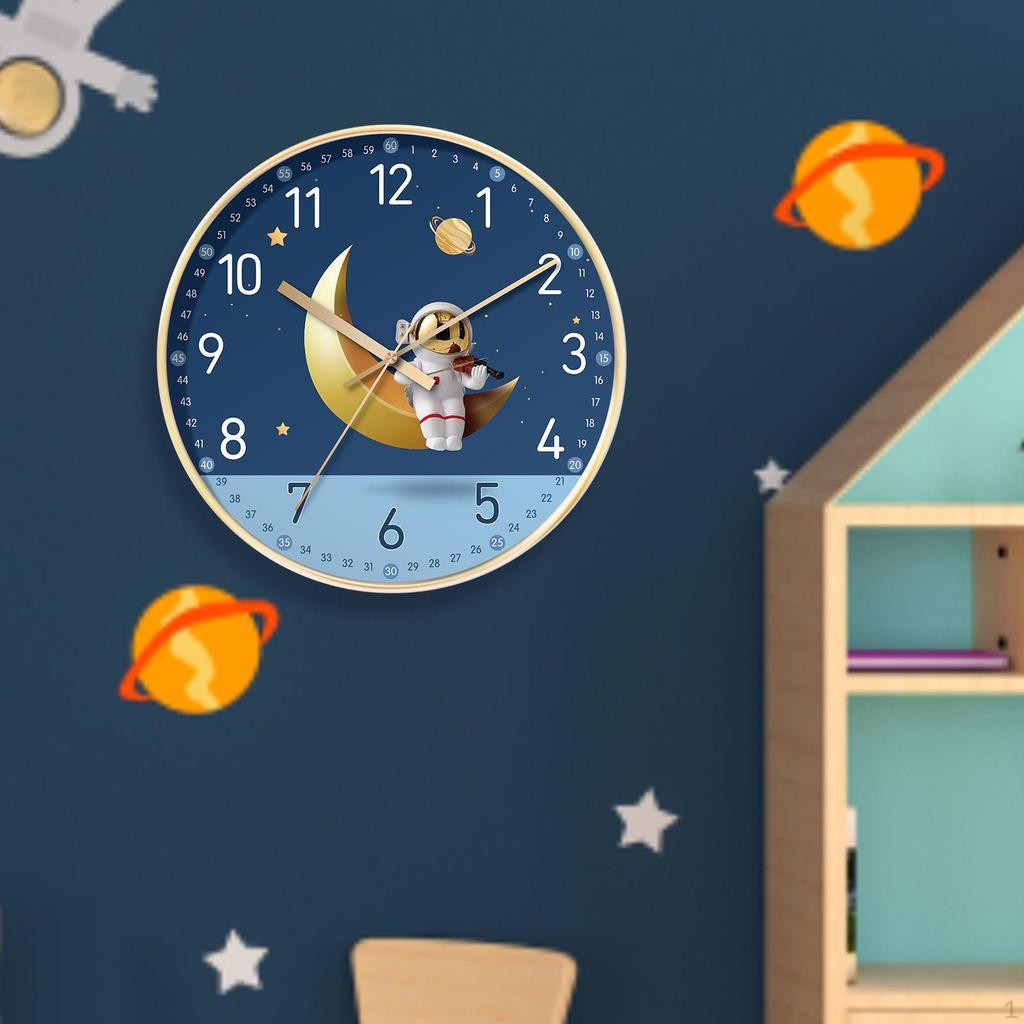 -Wall Clock Non Silent 8 Inch Nursery Bedroom Kids