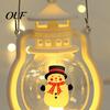 LED Warm Light Lamp Christmas Lantern Night Light, Retro Santa/Snowman/Tree Handheld Oil with Decorative Holiday LED, Cute Tabletop Decor, Xmas