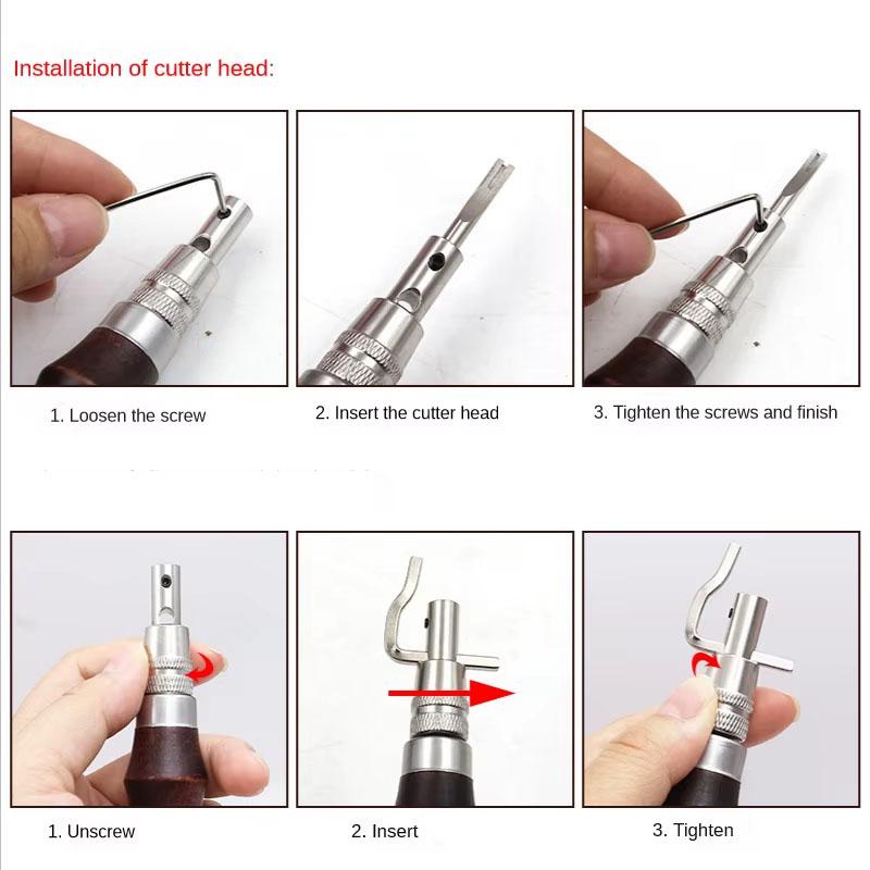 1 Set 7 In 1 Multifunctional Leather Grooving Tool Adjustable Stitching DIY Leathercraft Edge Cutting & Crease Handmade Tools