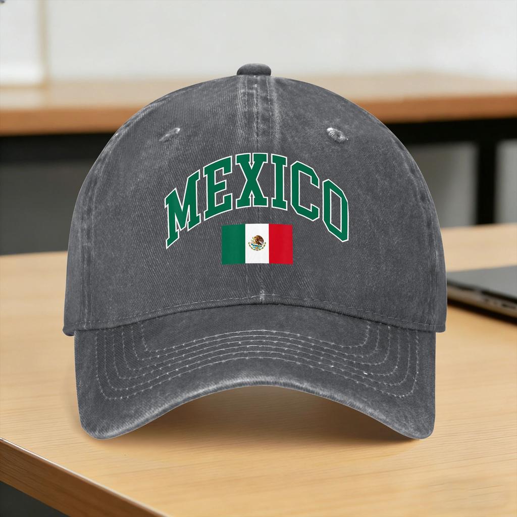 Mexico Mexican Graphic Sun Baseball Cap Casual UnisexTeens Washed Trucker Hat Sunscreen Design Running Baseball Caps Gift