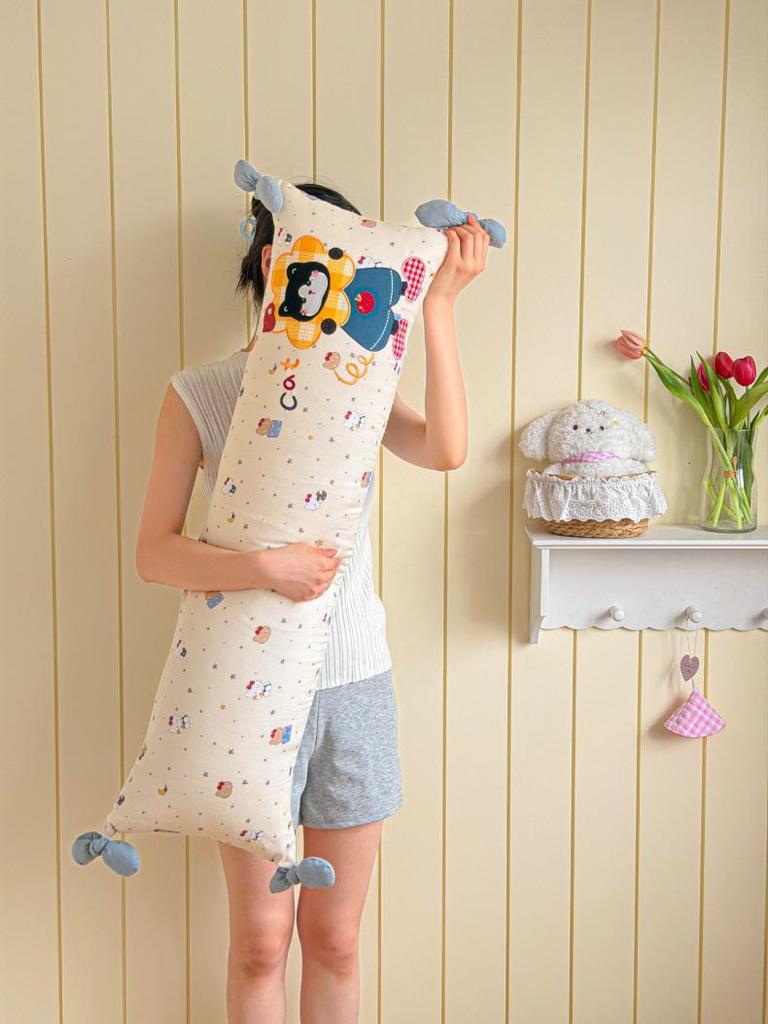 2026 Cotton Double-Layer Gauze Embroidered Throw Pillow