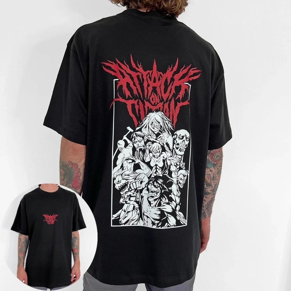 

2026 Attack on Titan Men s and Women s T-shirt Japanese Anime Tee Summer and Spring Boy s Short Sleeves Fashion Outfits 4XL