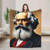 Karl Marx Thinker Super Warm Plush Blanket for Girls Boys  Soft Flannel Bedspread Sofa Throw Home Decor Bed Cover