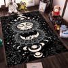 Vintage Black Moon and Sun Pattern Rug with Celestial Design Suitable for use as an anti-slip for living room bedroom sofas