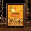 2025 Auspicious Open Wealth Photo Frame with Golden Key, Solid Wood Entrance Foyer, Zodiac Animals, Five Roads to Attract Wealth.