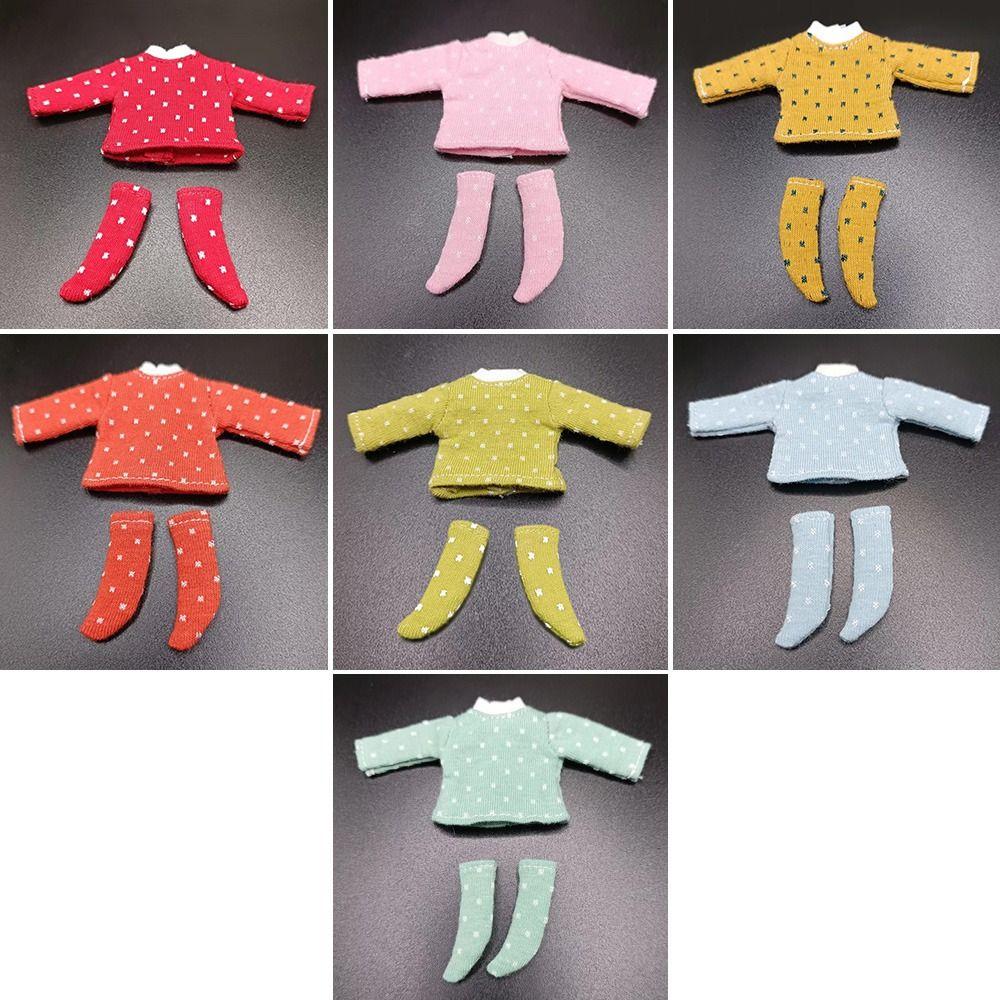 Dolls for 1/11 OB11 Doll Doll Cotton T-shirt Doll T-shirt Socks Cotton Dot Blouse DIY Doll Clothes