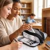 Trousse à Crayons en Tissu Multi-Couches pour Étudiants – Sac à Stylos Grande Capacité avec Plusieurs Compartiments pour l'École