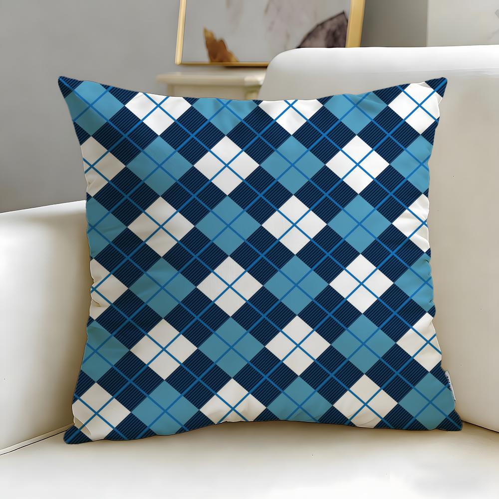 pattern Black White Checkerboard Cushion Cover Soft  EasyWash Pillow Case  Versatile for Couch Bed Travel and Office