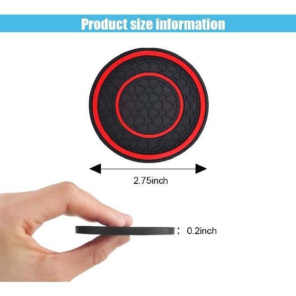 2PCS Car Cup Holder Coasters, 2.75 Inch Auto Non-Slip Anti Dust Cup Mats, Console Cup Holder Insert Coaster Auto Insulated Mats, Universal Interior