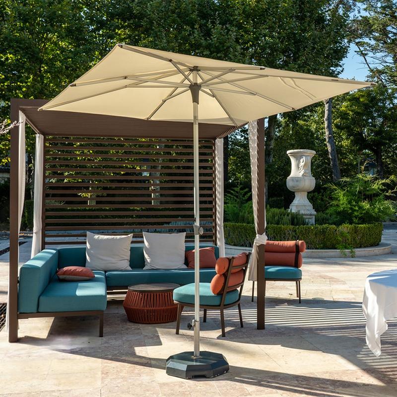 2x2m Quadratischer Terrassenschirm Ersatzstoff 4 Rippen Sonnenschirm Schirmbezug Balkon Außenbereich Café Garten Hinterhof Vordachabdeckung