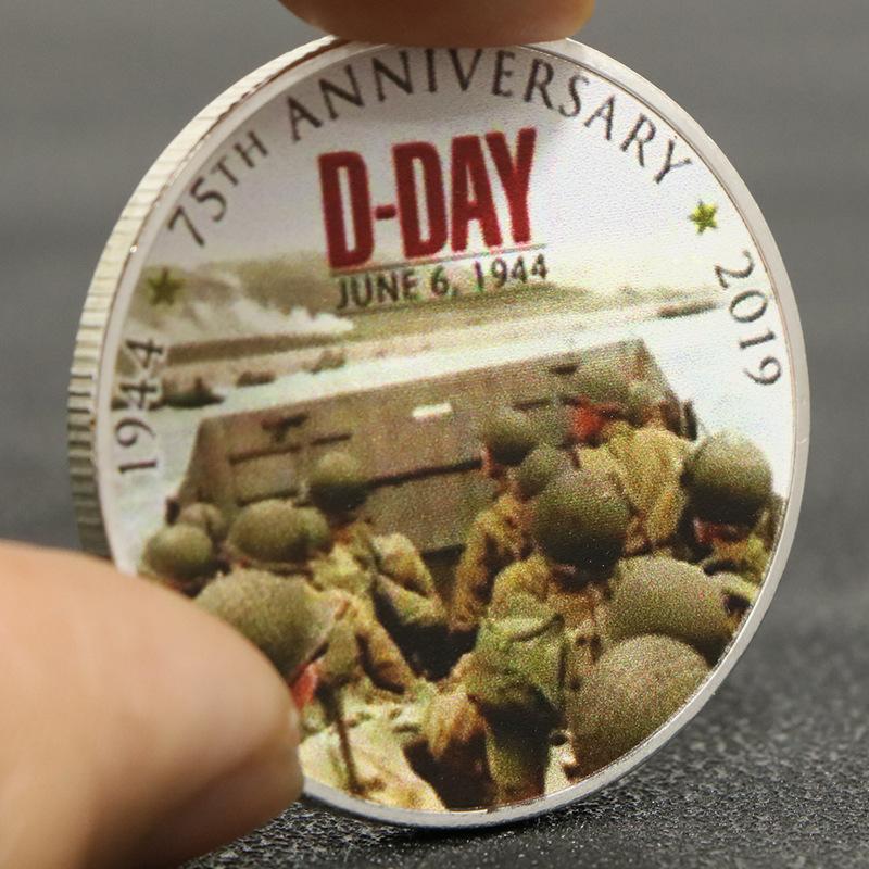 Normandy Landing Medal, Coins, Crafts, Silver Plated Commemorative Coins, Christmas gift, Stocking stuffers