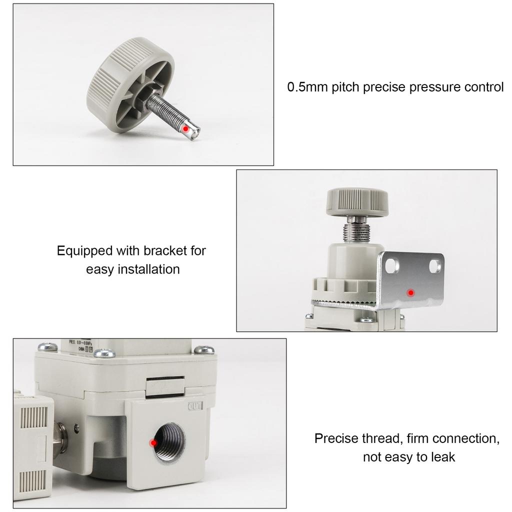 Pneumatic Compressed Air Regulator Valve with Bracket High Accuracy Pressure Reducing Valve Pneumatic Pressure Regulator