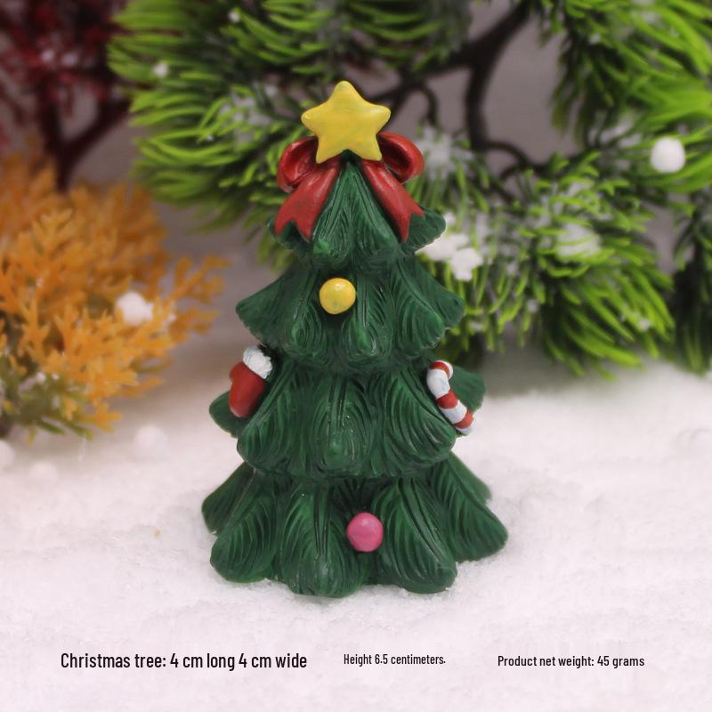 Santa Claus and Snowman Figurines with Christmas Ornaments, Brown Bear Gift Bag & Micro Landscape Pendant