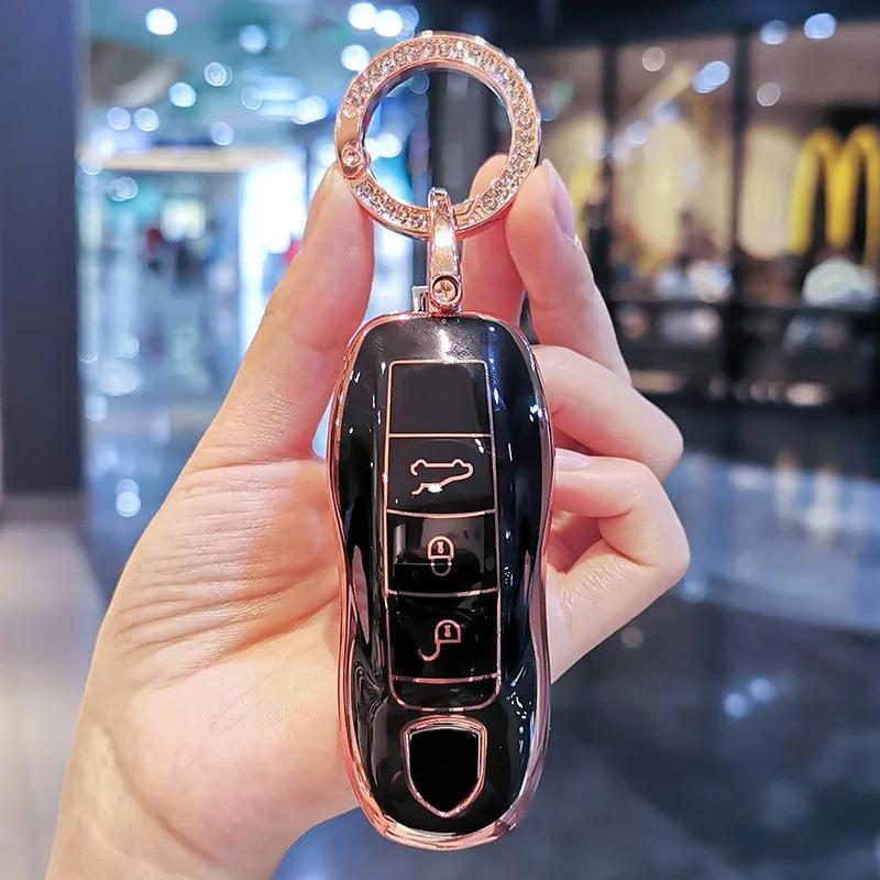Fashion TPU Car Key Cover Case Shell for Porsche Panamera Carman Macann Bobst Cayenne 911 970 981 991 996 92A Keychain Accessori