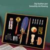 Quill Pen and Ink Set Vintage Elegant Glossy Writting Exquisite Colors   Pen and Ink Set with  ing Wax