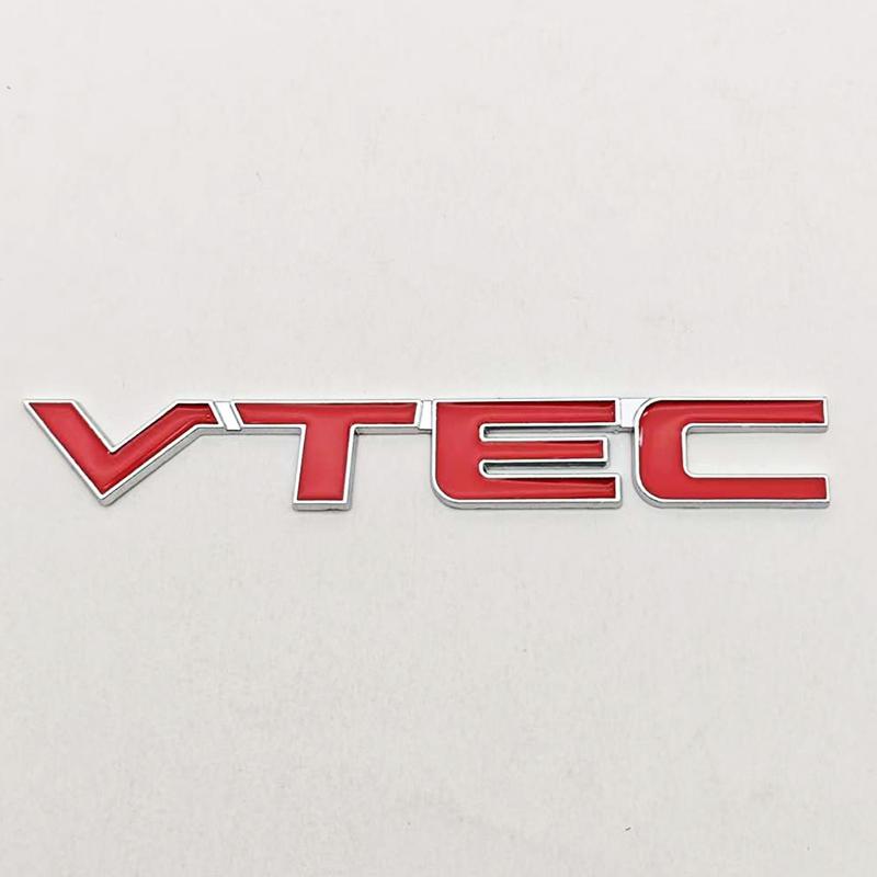 3D Metal Car Styling Logo VTEC Badge Front Grille Emblem Rear Trunk Sticker For Honda Civic Type R S SI Accord Fit CRV SUV