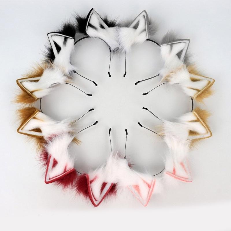 Realistic Foxes Ear Headbands Carnivals Party Plush Headpiece Movie Enthusiasts Party Role Play Animes Makeup Hairband