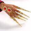 Thai Hollow Finger Tip Protection Belly Dance Bracelet Golden Finger Nail Rings Knuckle Rings